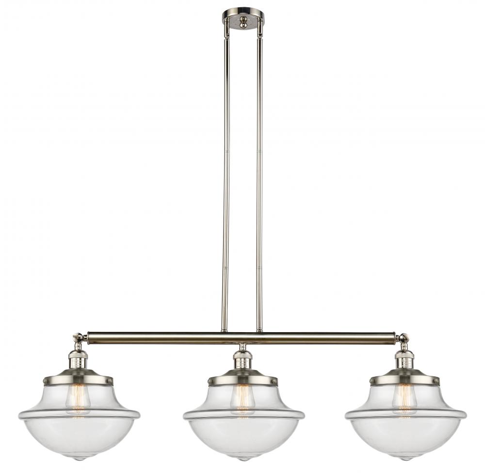 Oxford - 3 Light - 42 inch - Polished Nickel - Stem Hung - Adjustable Island Light