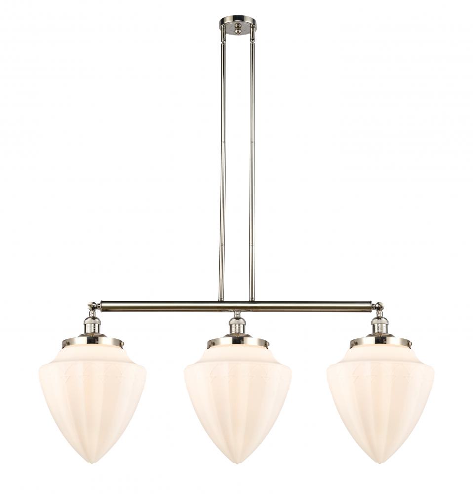 Bullet - 3 Light - 40 inch - Polished Nickel - Stem Hung - Adjustable Island Light