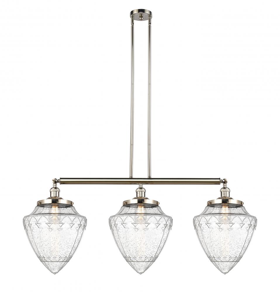 Bullet - 3 Light - 40 inch - Polished Nickel - Stem Hung - Adjustable Island Light