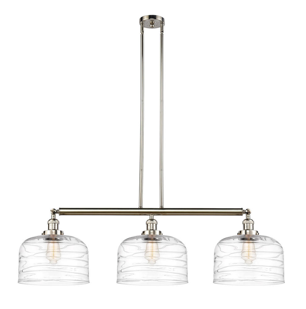 Bell - 3 Light - 42 inch - Polished Nickel - Stem Hung - Adjustable Island Light