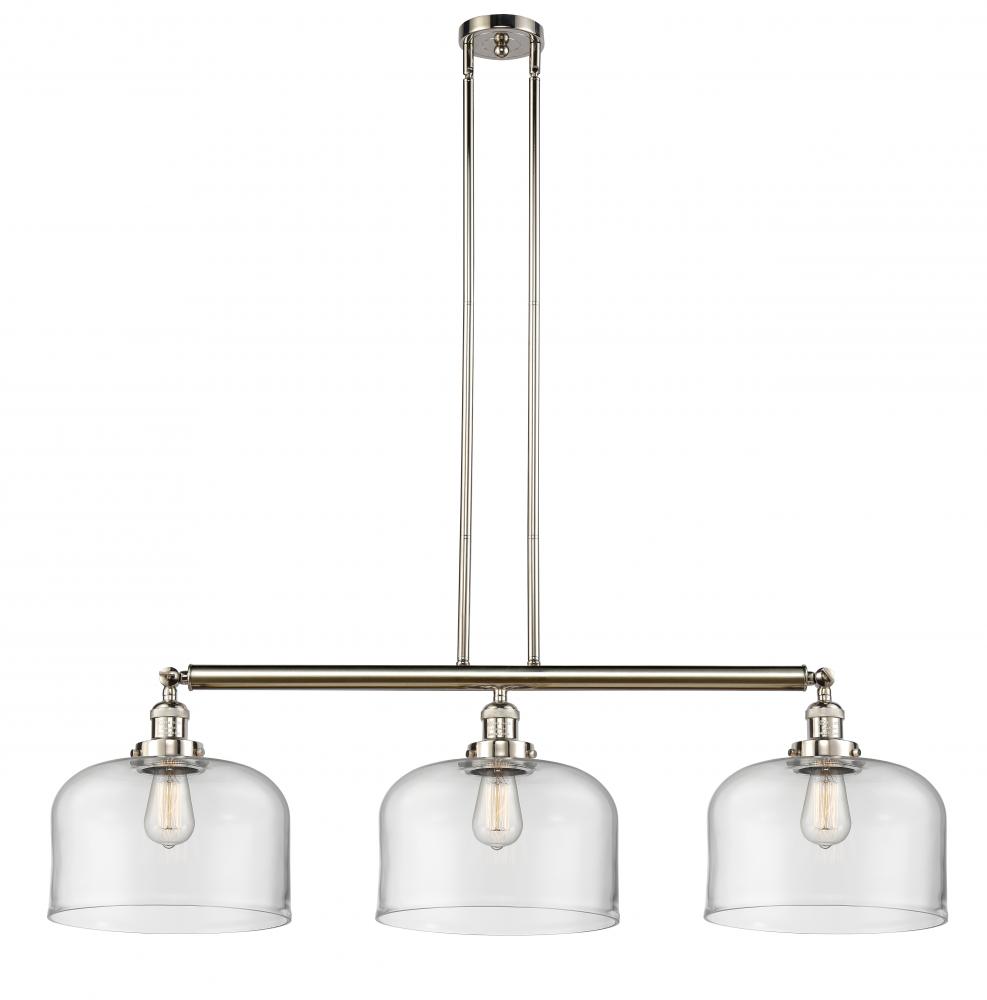 Bell - 3 Light - 42 inch - Polished Nickel - Stem Hung - Adjustable Island Light
