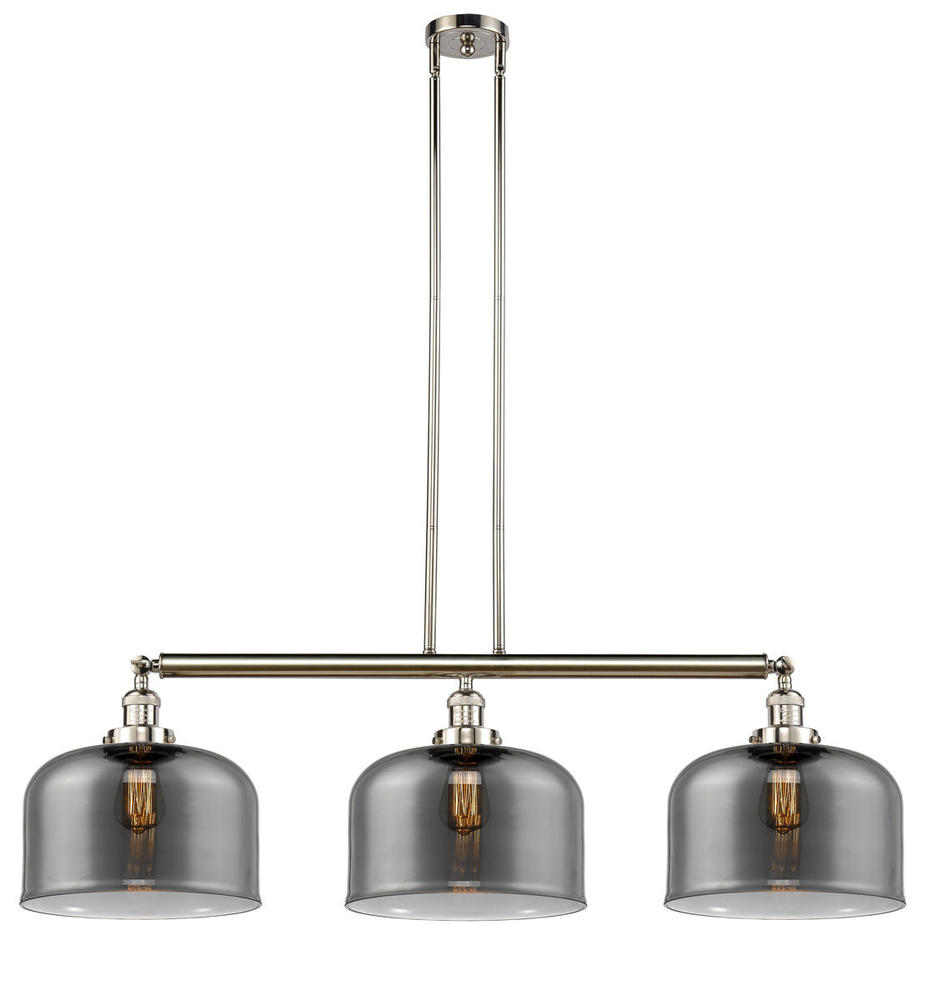 Bell - 3 Light - 42 inch - Polished Nickel - Stem Hung - Adjustable Island Light