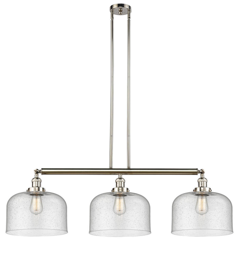 Bell - 3 Light - 42 inch - Polished Nickel - Stem Hung - Adjustable Island Light