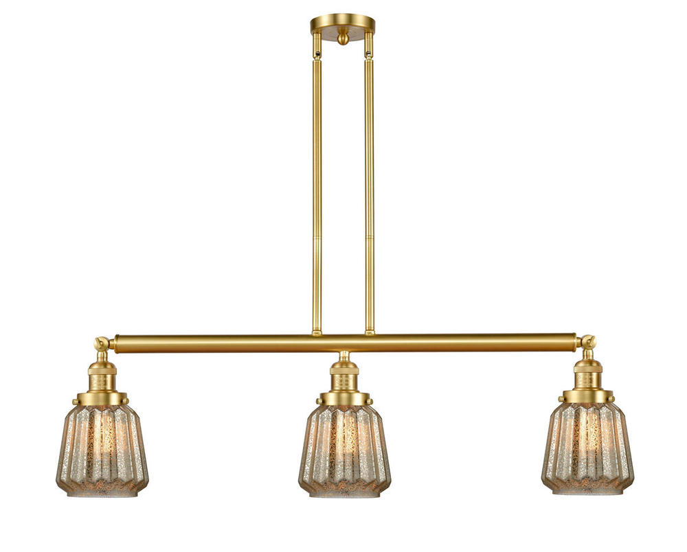 Chatham - 3 Light - 39 inch - Satin Gold - Stem Hung - Adjustable Island Light