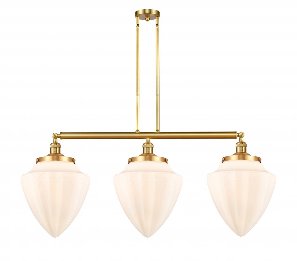 Bullet - 3 Light - 40 inch - Satin Gold - Stem Hung - Adjustable Island Light
