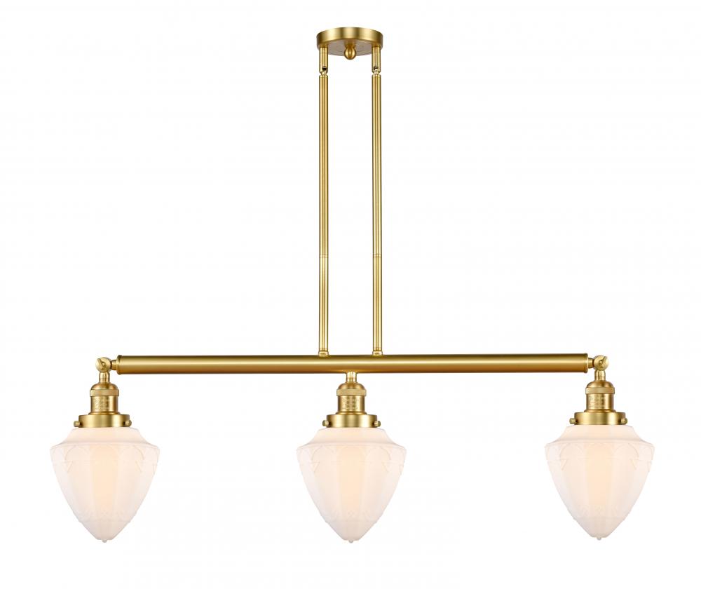Bullet - 3 Light - 38 inch - Satin Gold - Stem Hung - Adjustable Island Light