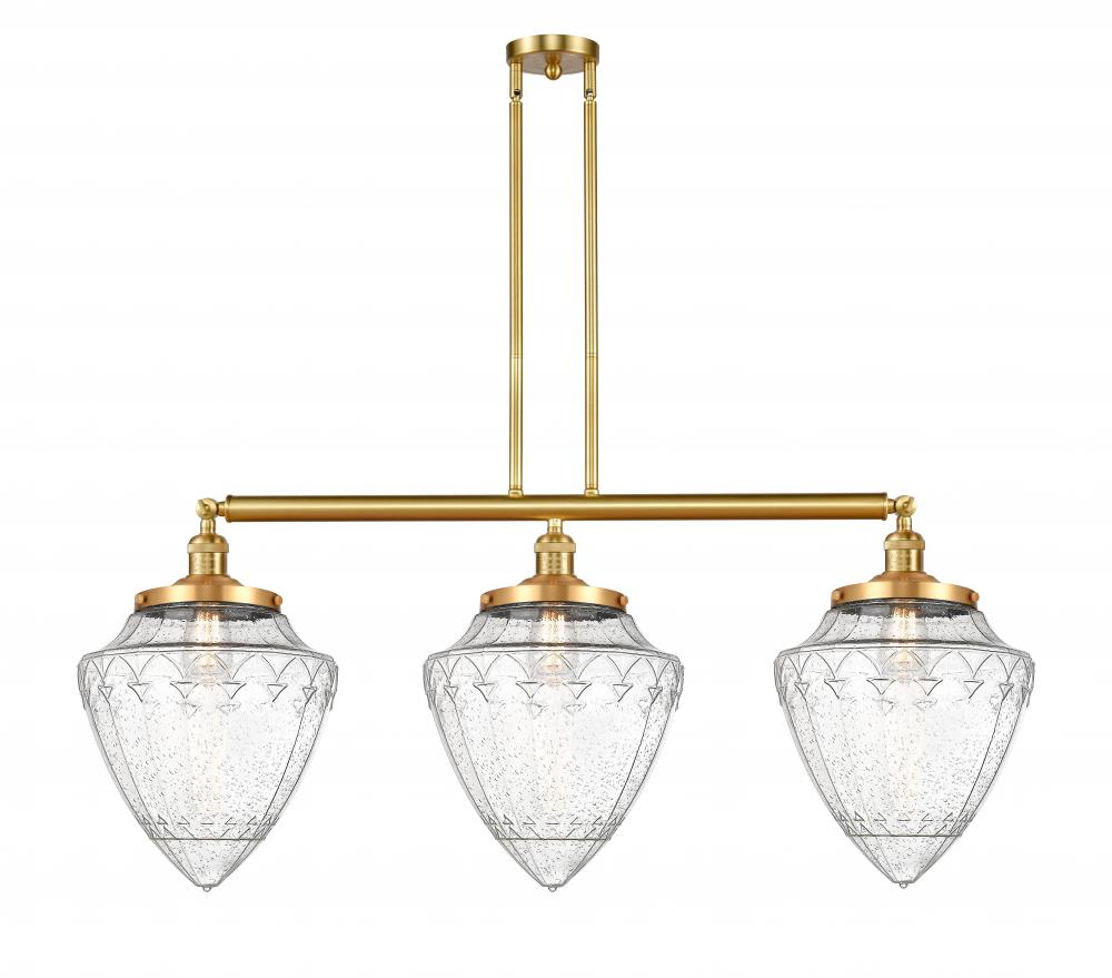 Bullet - 3 Light - 40 inch - Satin Gold - Stem Hung - Adjustable Island Light