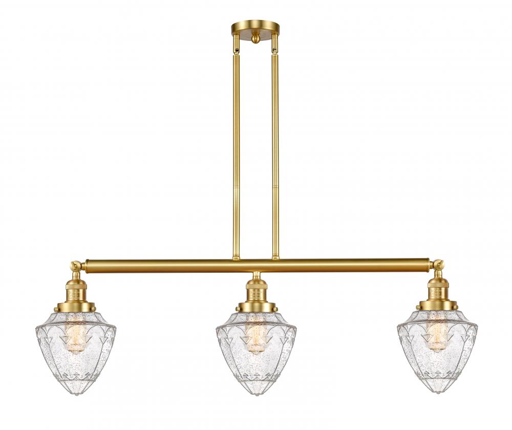 Bullet - 3 Light - 38 inch - Satin Gold - Stem Hung - Adjustable Island Light