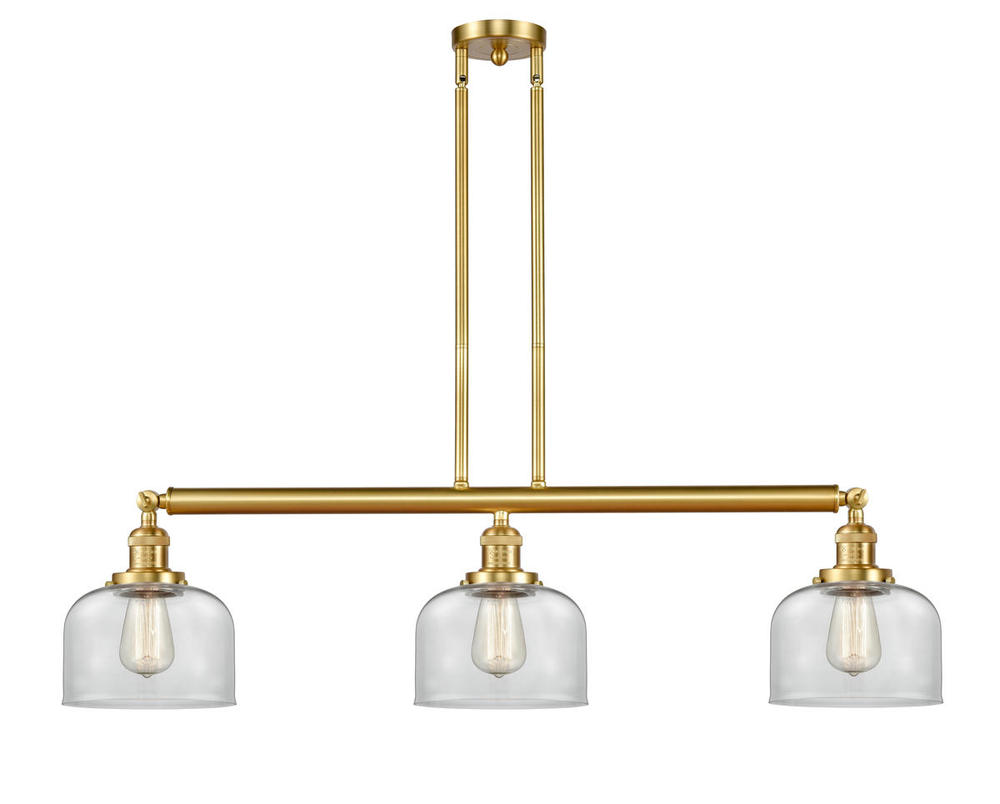 Bell - 3 Light - 41 inch - Satin Gold - Stem Hung - Adjustable Island Light