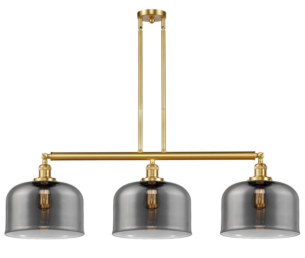 Bell - 3 Light - 42 inch - Satin Gold - Stem Hung - Adjustable Island Light
