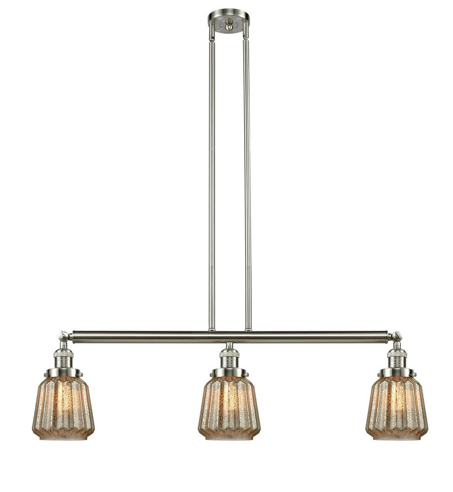 Chatham - 3 Light - 39 inch - Brushed Satin Nickel - Stem Hung - Adjustable Island Light