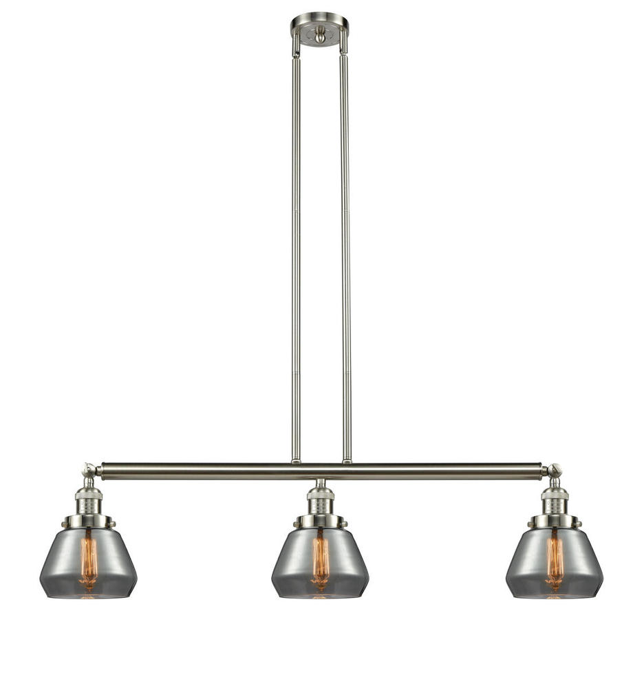 Fulton - 3 Light - 39 inch - Brushed Satin Nickel - Stem Hung - Adjustable Island Light