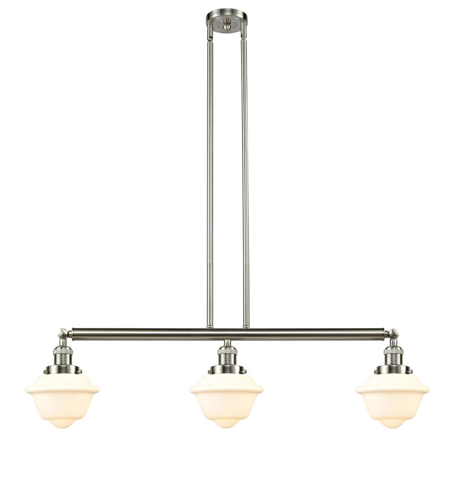 Oxford - 3 Light - 40 inch - Brushed Satin Nickel - Stem Hung - Adjustable Island Light
