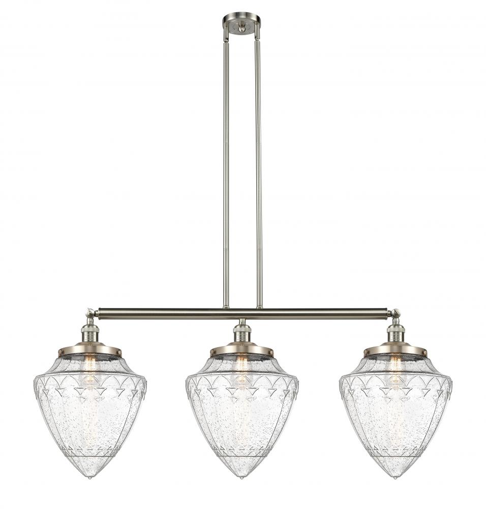 Bullet - 3 Light - 40 inch - Brushed Satin Nickel - Stem Hung - Adjustable Island Light