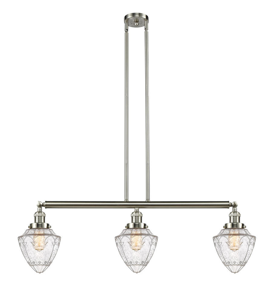 Bullet - 3 Light - 38 inch - Brushed Satin Nickel - Stem Hung - Adjustable Island Light