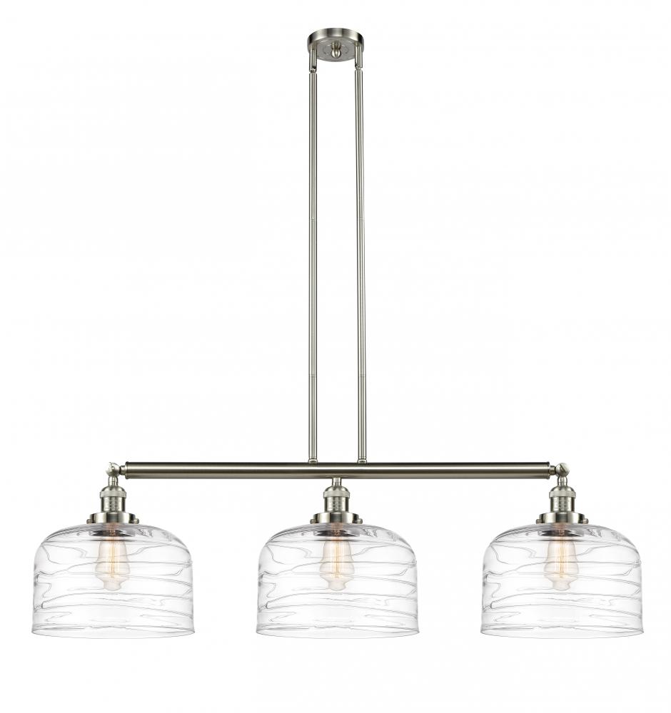 Bell - 3 Light - 42 inch - Brushed Satin Nickel - Stem Hung - Adjustable Island Light