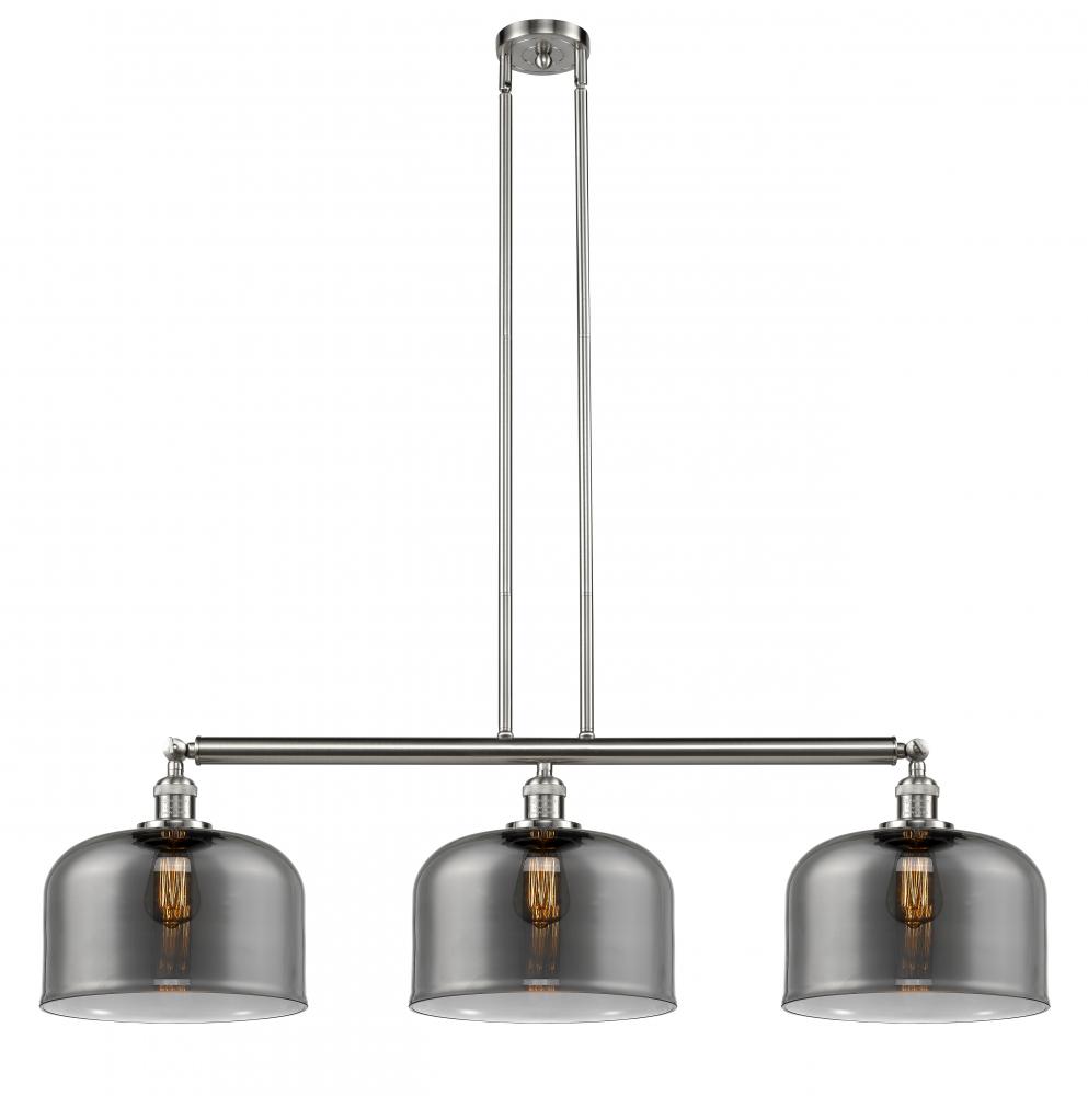 Bell - 3 Light - 42 inch - Brushed Satin Nickel - Stem Hung - Adjustable Island Light