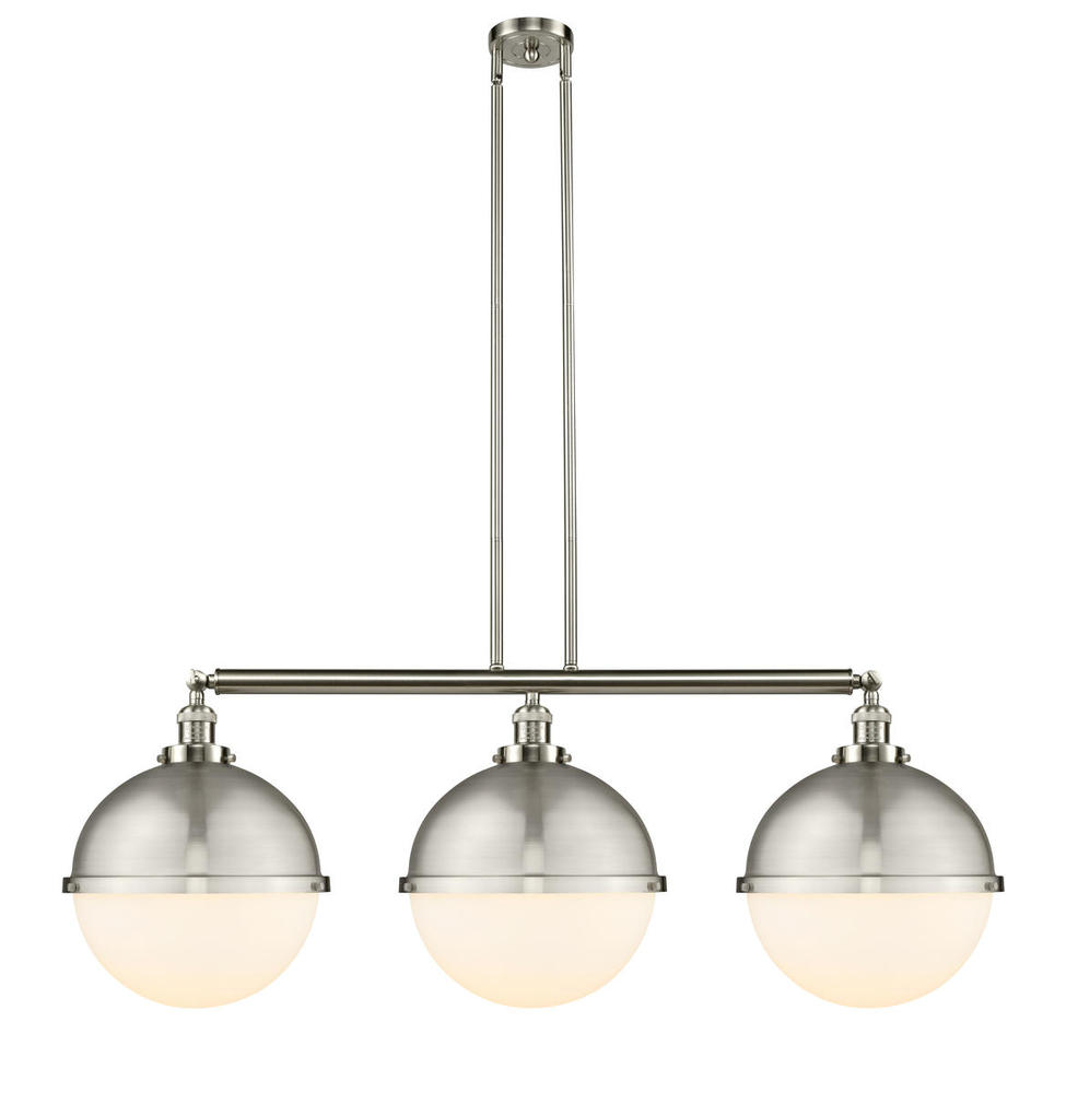 Hampden - 3 Light - 45 inch - Brushed Satin Nickel - Stem Hung - Adjustable Island Light