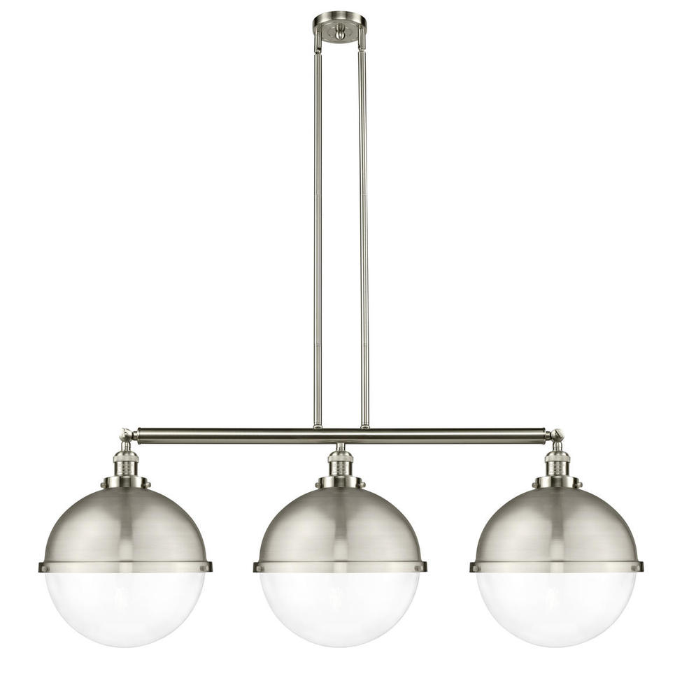 Hampden - 3 Light - 45 inch - Brushed Satin Nickel - Stem Hung - Adjustable Island Light