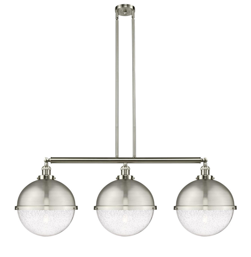Hampden - 3 Light - 45 inch - Brushed Satin Nickel - Stem Hung - Adjustable Island Light