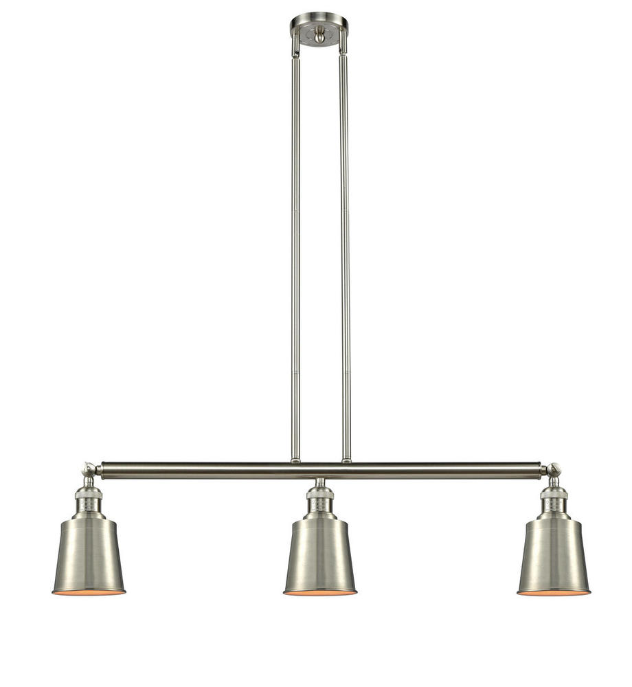 Addison - 3 Light - 38 inch - Brushed Satin Nickel - Stem Hung - Adjustable Island Light