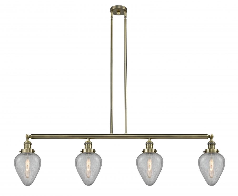 Geneseo - 4 Light - 52 inch - Antique Brass - Stem Hung - Adjustable Island Light