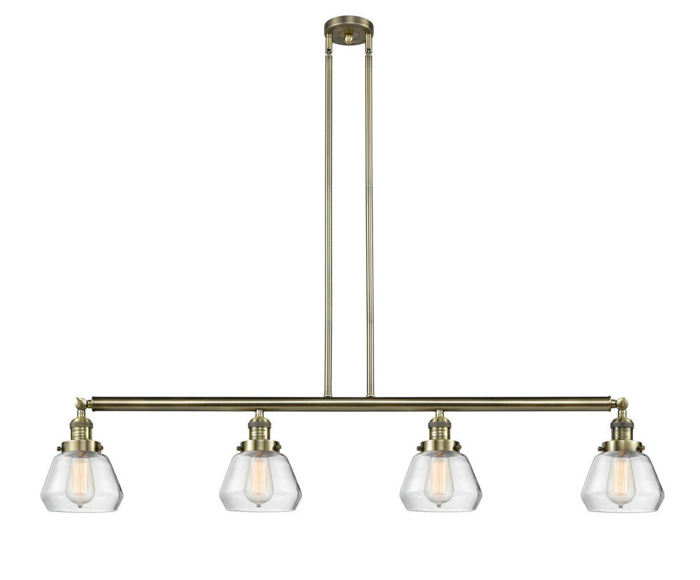 Fulton - 4 Light - 51 inch - Antique Brass - Stem Hung - Adjustable Island Light