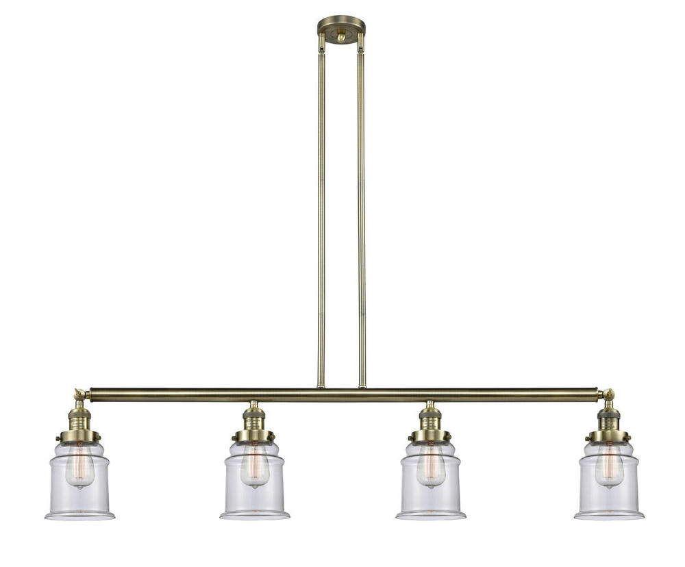 Canton - 4 Light - 51 inch - Antique Brass - Stem Hung - Adjustable Island Light