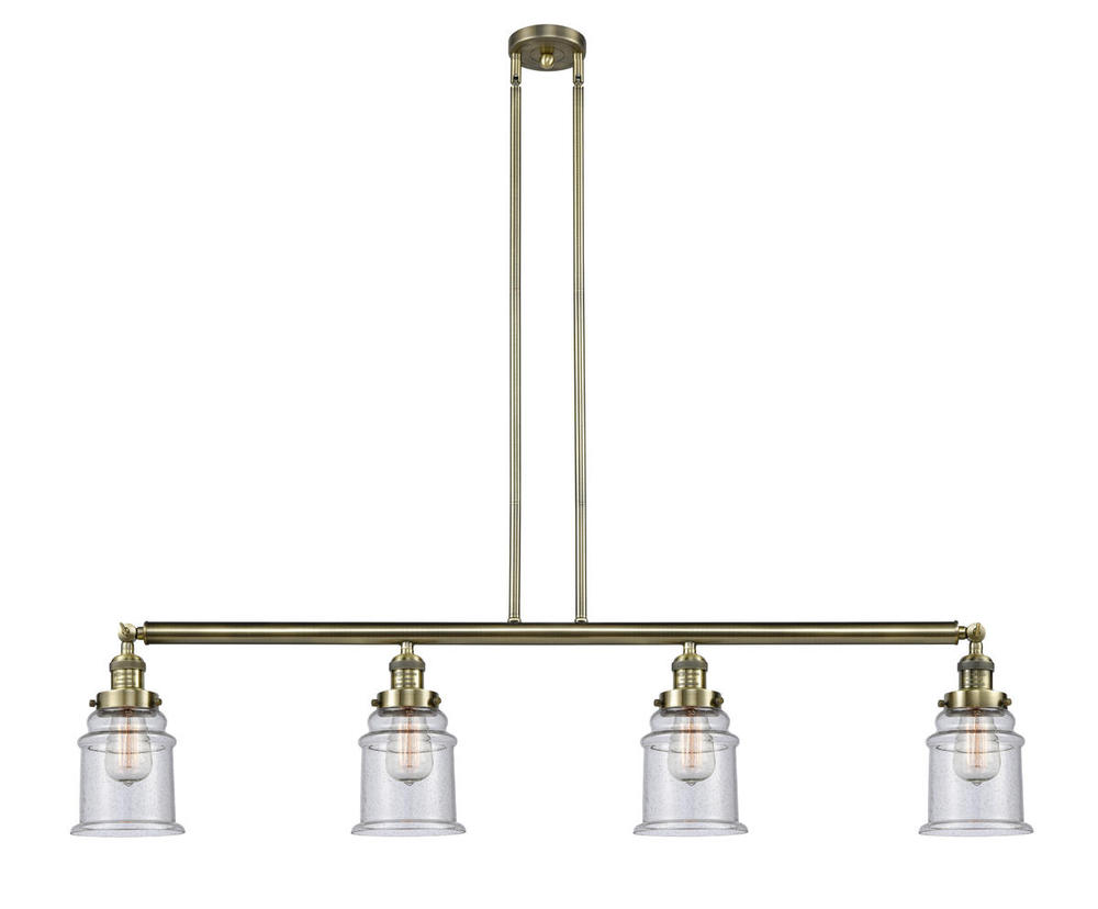 Canton - 4 Light - 51 inch - Antique Brass - Stem Hung - Adjustable Island Light