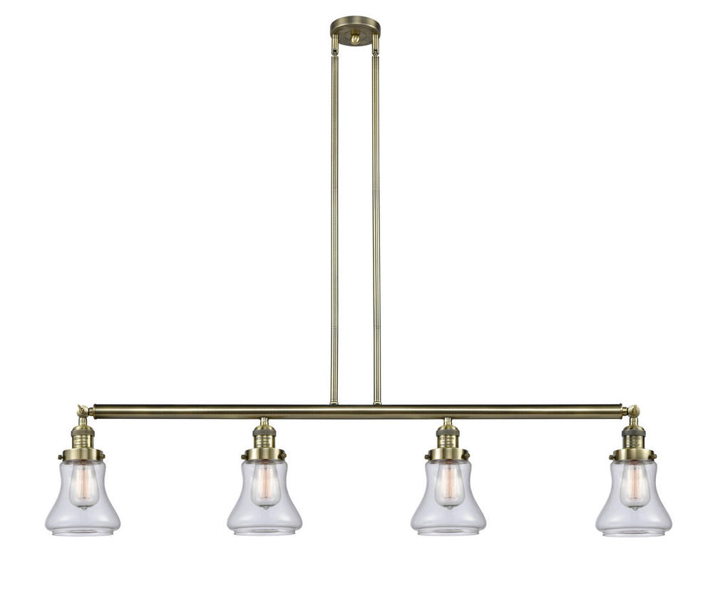Bellmont - 4 Light - 51 inch - Antique Brass - Stem Hung - Adjustable Island Light