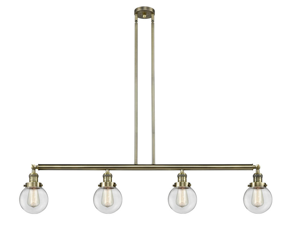 Beacon - 4 Light - 51 inch - Antique Brass - Stem Hung - Adjustable Island Light