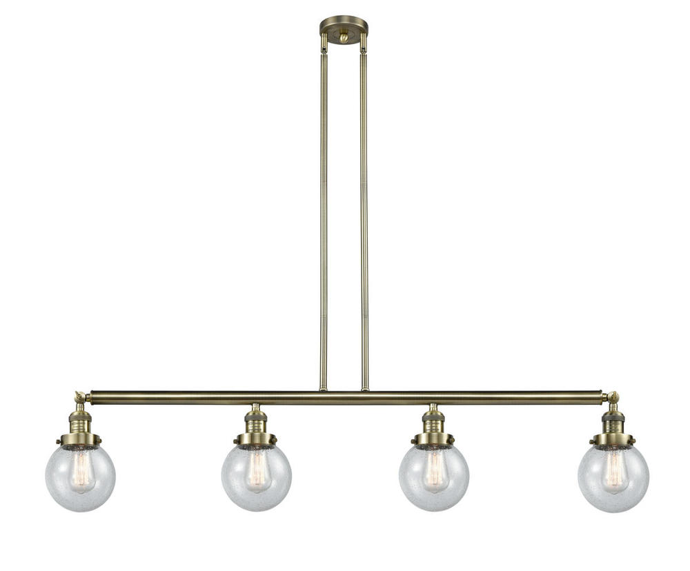 Beacon - 4 Light - 51 inch - Antique Brass - Stem Hung - Adjustable Island Light
