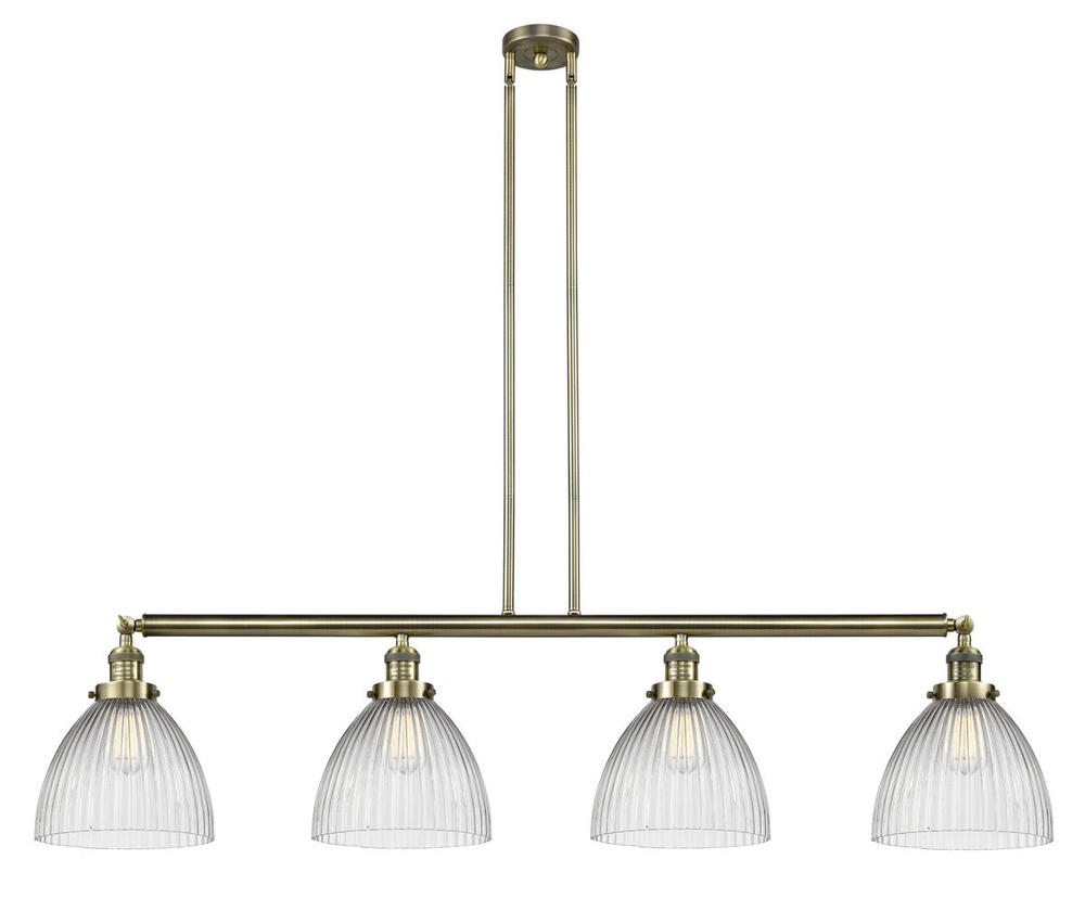 Seneca Falls - 4 Light - 51 inch - Antique Brass - Stem Hung - Adjustable Island Light