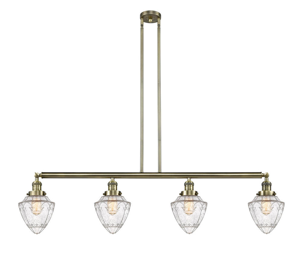 Bullet - 4 Light - 50 inch - Antique Brass - Stem Hung - Adjustable Island Light