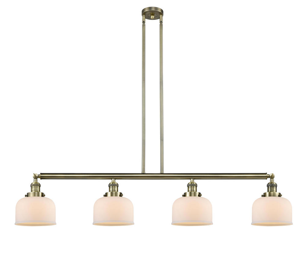 Bell - 4 Light - 53 inch - Antique Brass - Stem Hung - Adjustable Island Light