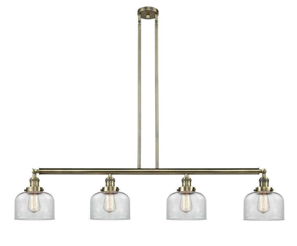 Bell - 4 Light - 53 inch - Antique Brass - Stem Hung - Adjustable Island Light