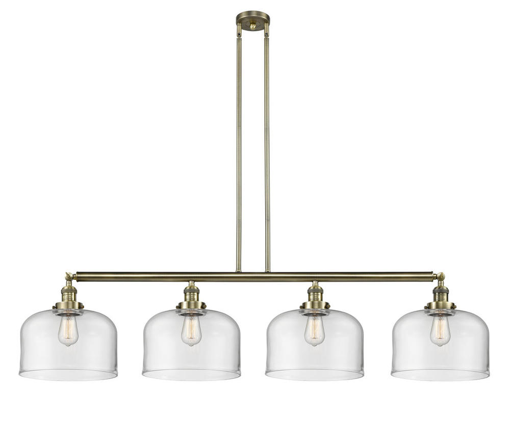 Bell - 4 Light - 54 inch - Antique Brass - Stem Hung - Adjustable Island Light