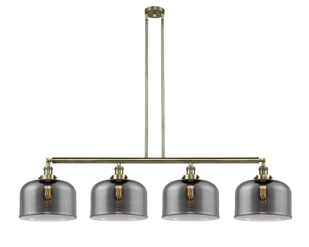 Bell - 4 Light - 54 inch - Antique Brass - Stem Hung - Adjustable Island Light