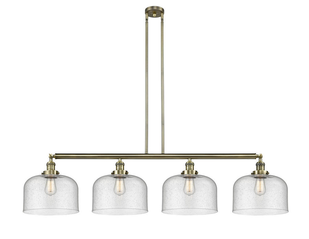 Bell - 4 Light - 54 inch - Antique Brass - Stem Hung - Adjustable Island Light
