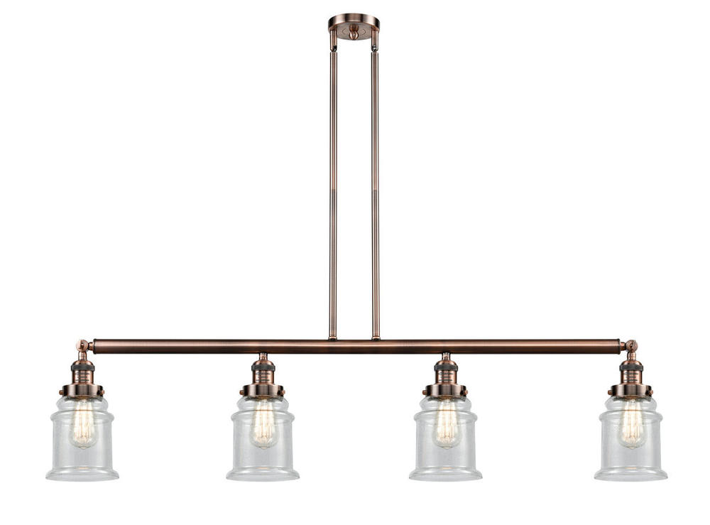Canton - 4 Light - 51 inch - Antique Copper - Stem Hung - Island Light