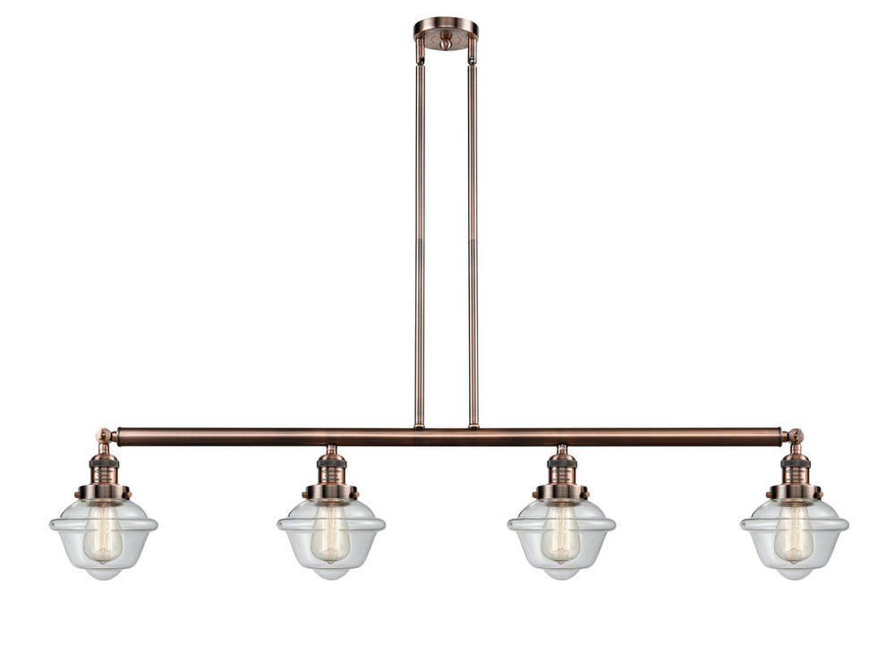 Oxford - 4 Light - 52 inch - Antique Copper - Stem Hung - Island Light