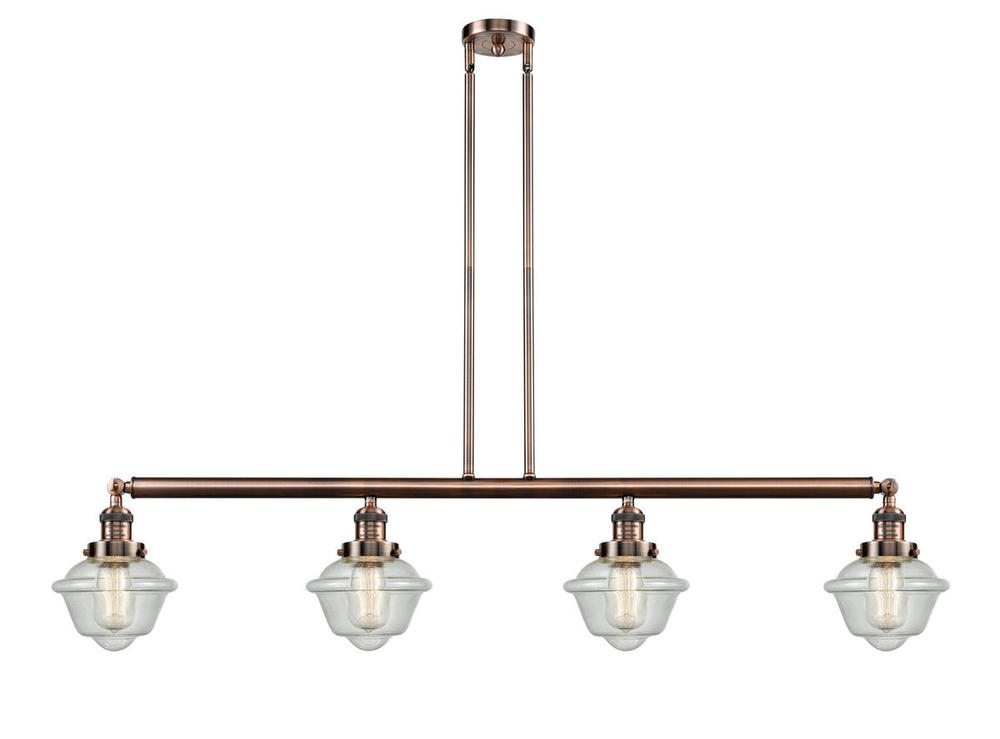 Oxford - 4 Light - 52 inch - Antique Copper - Stem Hung - Island Light