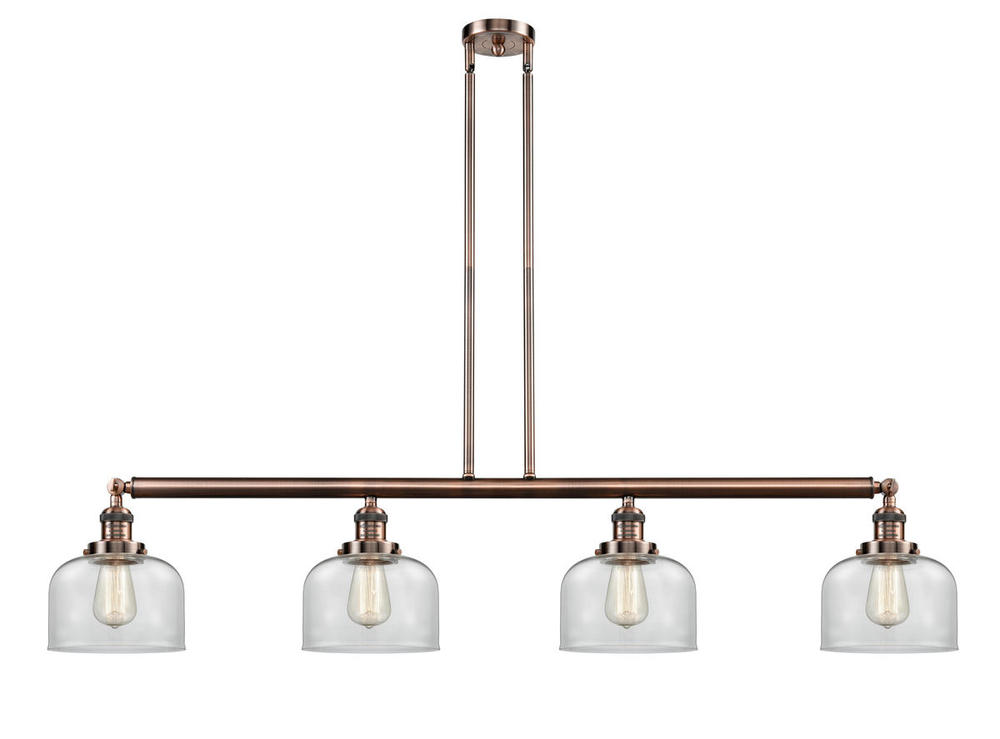 Bell - 4 Light - 53 inch - Antique Copper - Stem Hung - Island Light