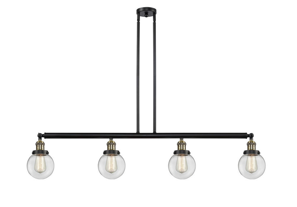 Beacon - 4 Light - 51 inch - Black Antique Brass - Stem Hung - Adjustable Island Light