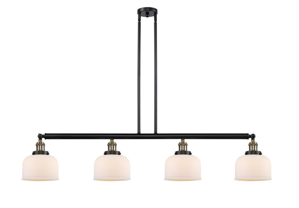 Bell - 4 Light - 53 inch - Black Antique Brass - Stem Hung - Adjustable Island Light