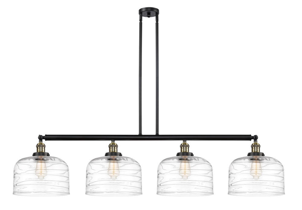 Bell - 4 Light - 54 inch - Black Antique Brass - Stem Hung - Adjustable Island Light