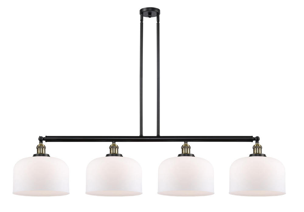 Bell - 4 Light - 54 inch - Black Antique Brass - Stem Hung - Adjustable Island Light