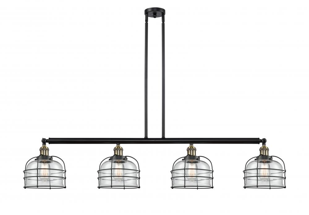 Bell Cage - 4 Light - 53 inch - Black Antique Brass - Stem Hung - Adjustable Island Light