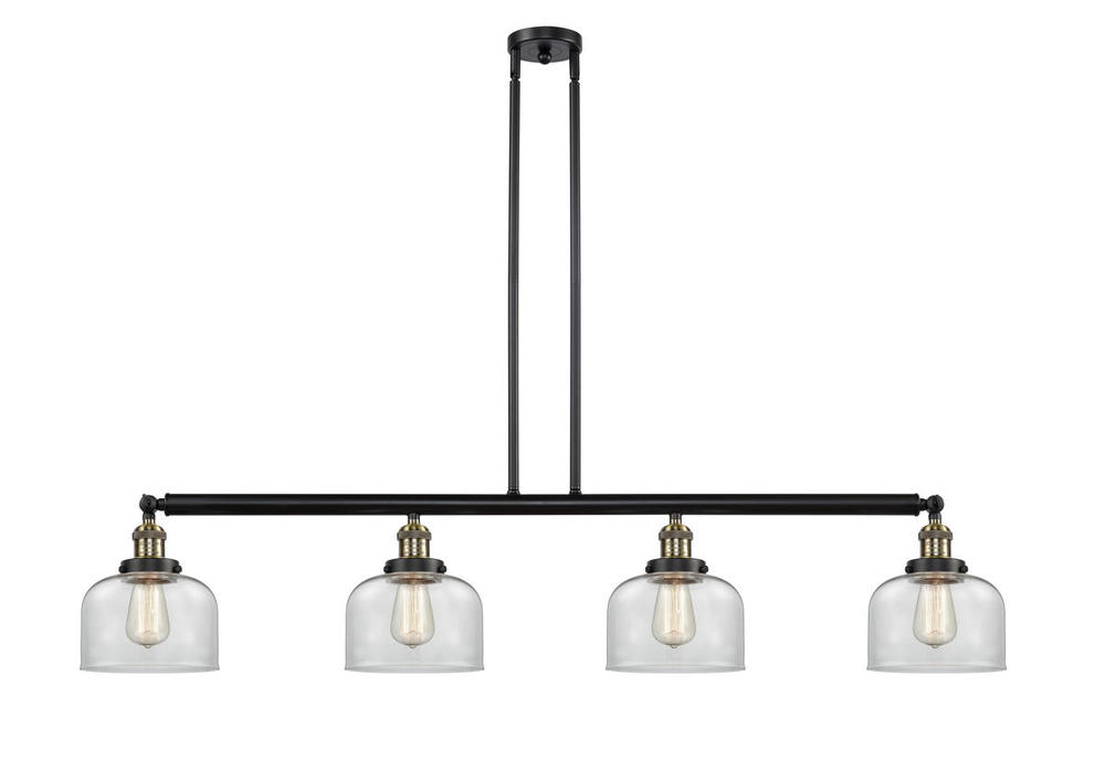 Bell - 4 Light - 53 inch - Black Antique Brass - Stem Hung - Adjustable Island Light