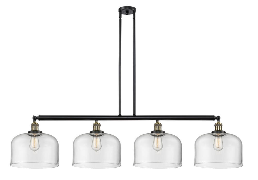 Bell - 4 Light - 54 inch - Black Antique Brass - Stem Hung - Adjustable Island Light